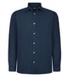Geometric Stripe Print Long Sleeve Poplin Shirt Midnight Blue
